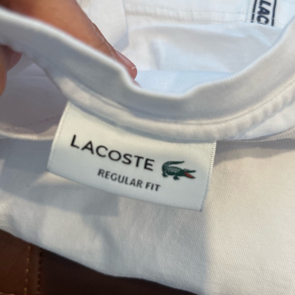 Lacoste White Short Sleeve Regular Fit Side Logo T Shirt - Picture 15 of 16